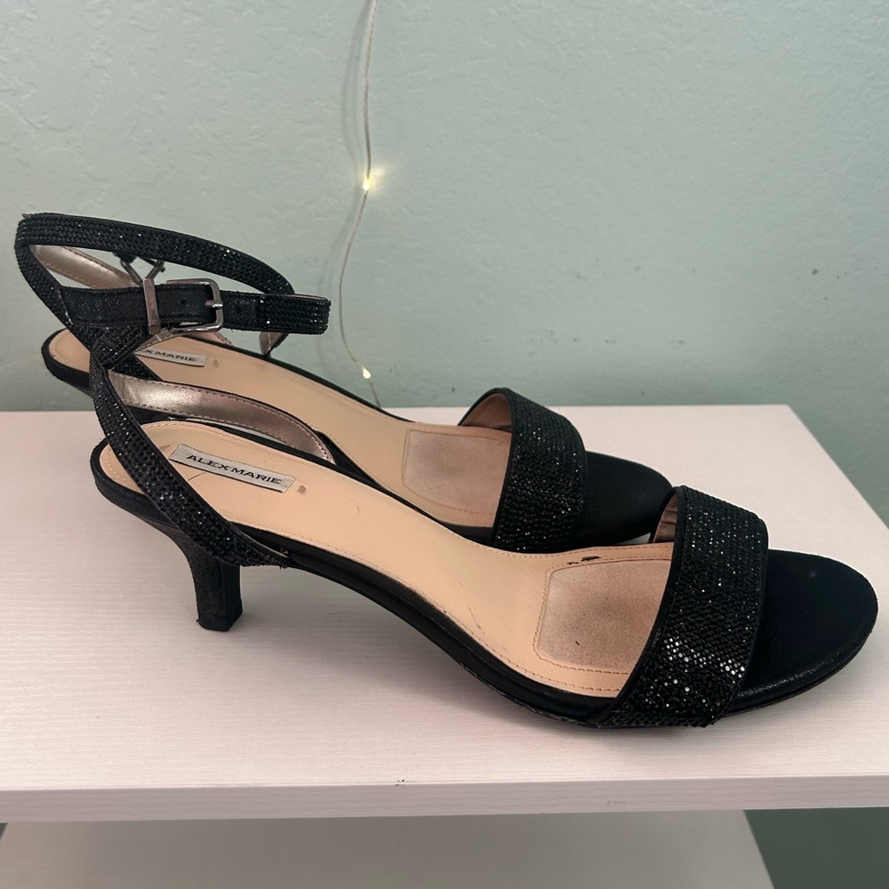 Alex Marie Black Sparkle Heels size 9.5